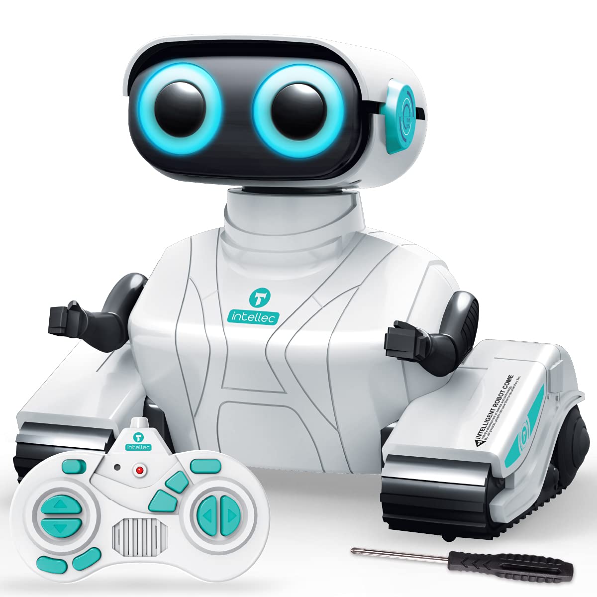 NT87318 Kae Kids Remote Control Robot Toys for Kids with LED Eyes & Flexible Arms - White