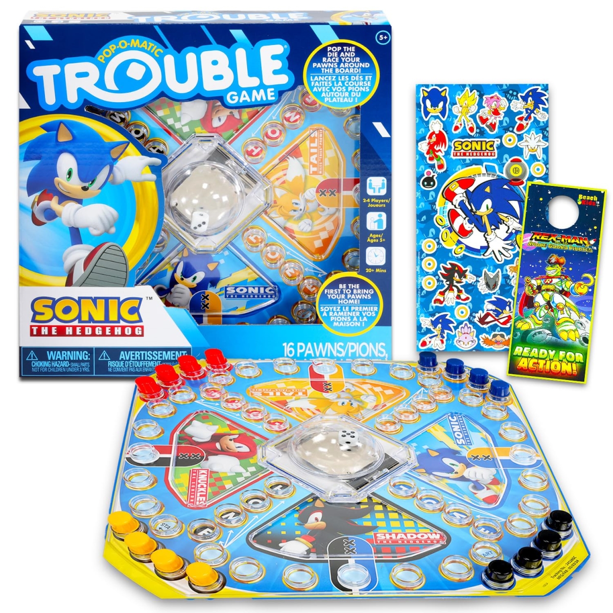 NT87347 Hedgehog Pop Up Board Game - Sonic Board Game for Kids with Pop Up Dice Plus Stickers