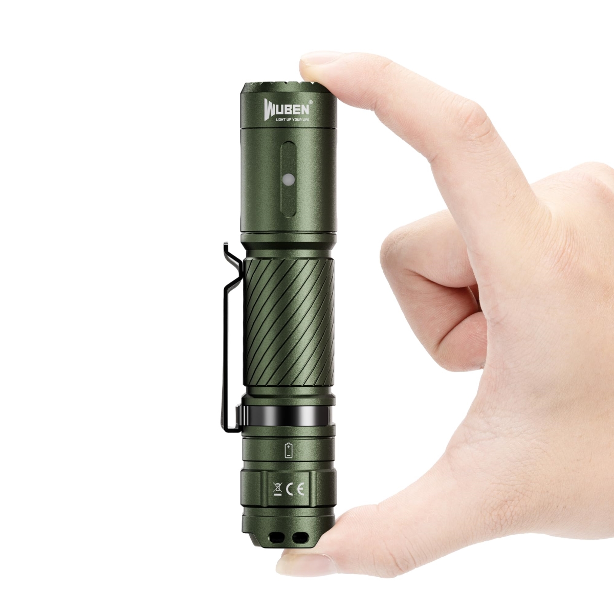 NT87426 WUBEN C3 Flashlights 1200 Lumens Rechargeable LED Tactical Flashlights - Army Green