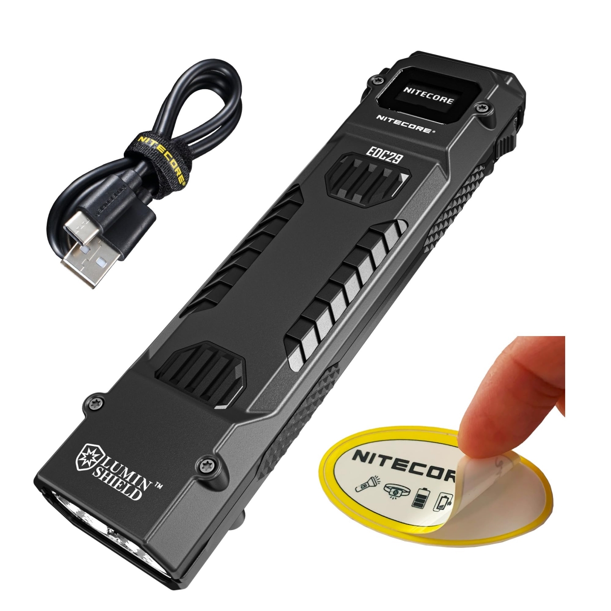 NT87433 Nitecore EDC29 Tactical Flashlights, 6500 Lumens USB-C Rechargeable Slim Flat Shape