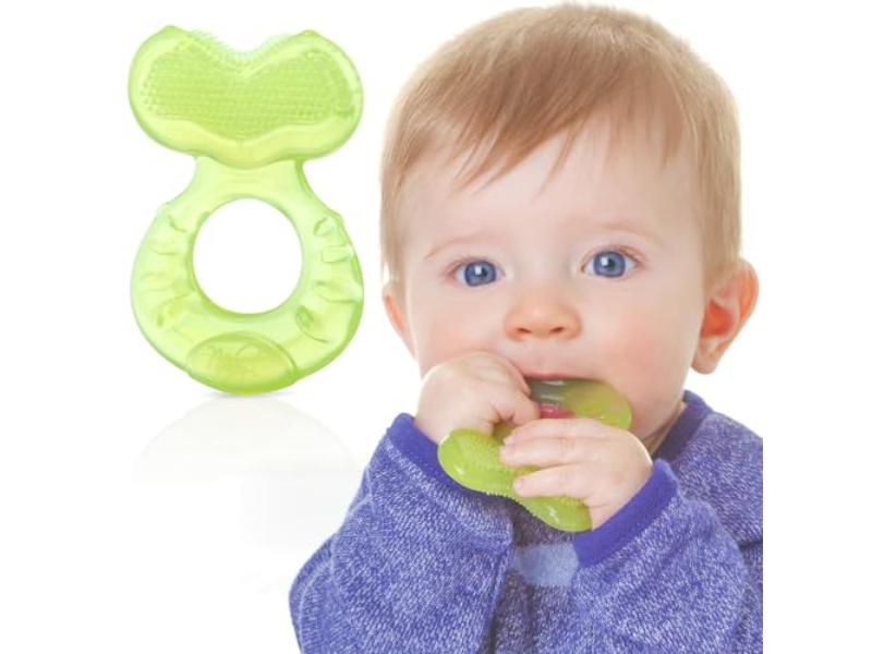 NT87496 Nuby Silicone Teethe-EEZ Teether with Bristles, Green