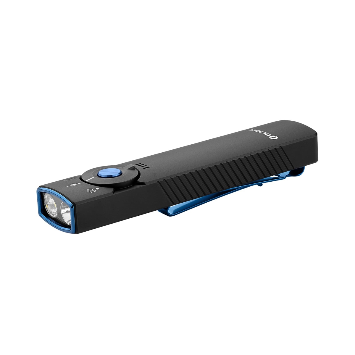 NT87609 OLIGHT Arkfeld Pro Rechargeable EDC Flat Flashlights with Green Beam, UV & White LED Combo, 1300 Lumens - Black CW