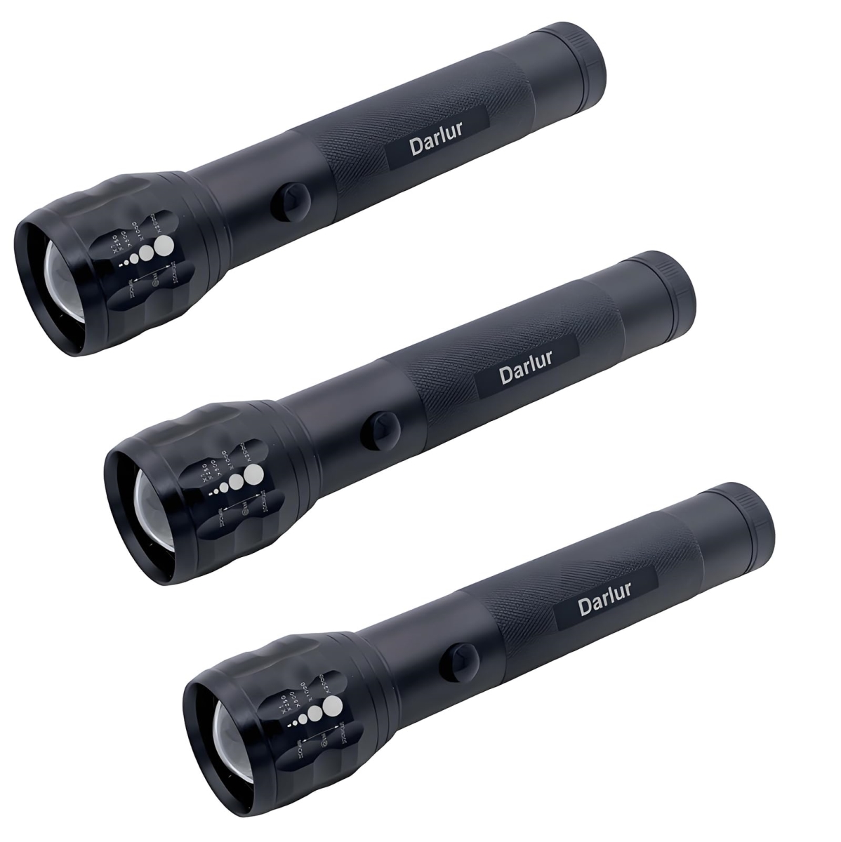 NT87957 Heavy Duty LED Flashlights, 2-Cell D Battery, Aluminum Alloy, 3 Light Modes, Zoomable Focus