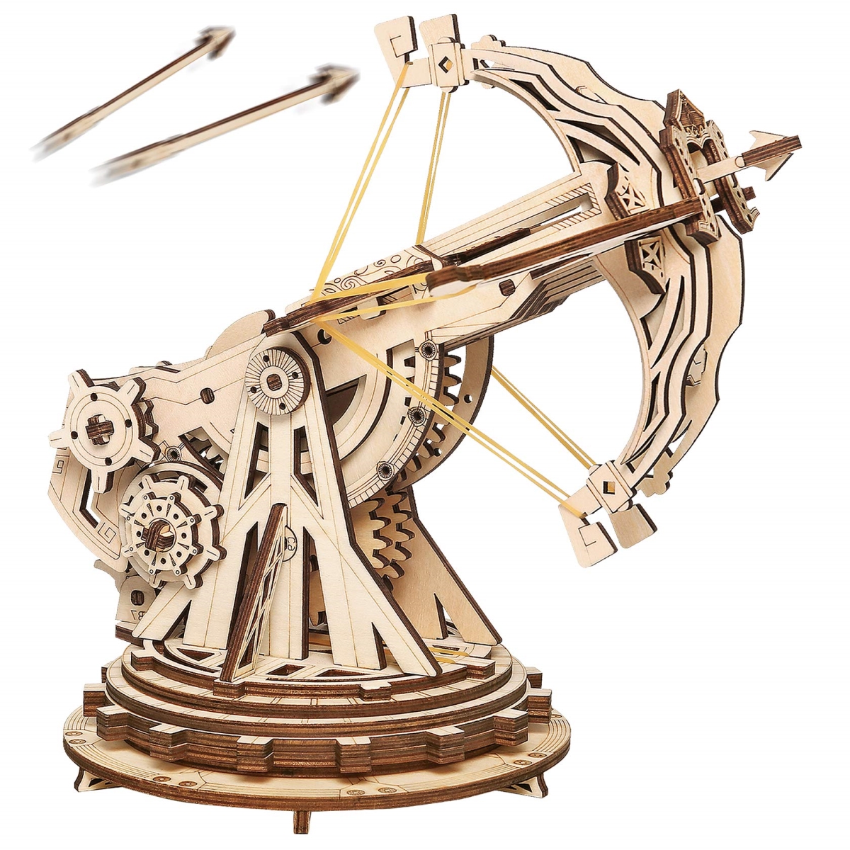 NT83760 Rowood 3D Puzzle for Adults & Teens, DIY Catapult Mechanical Wooden Model Kit