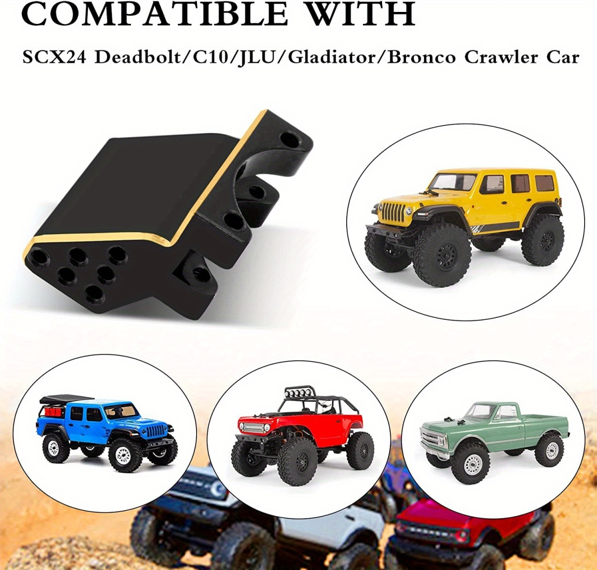 NT32249 OGRC Adjustable Height Rear Axle Truss Upper Link Mount Brass Link Bracket for Axial SCX24 C10 JLU Gladiator Bronco Part