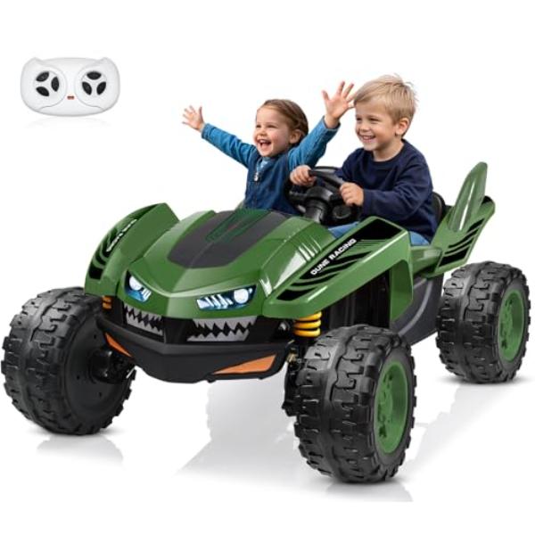 NT83926 ANPABO 24V Ride On Toys for Big Kids, 2 Seater Off-Road UTV with Remote Control - Dark Green