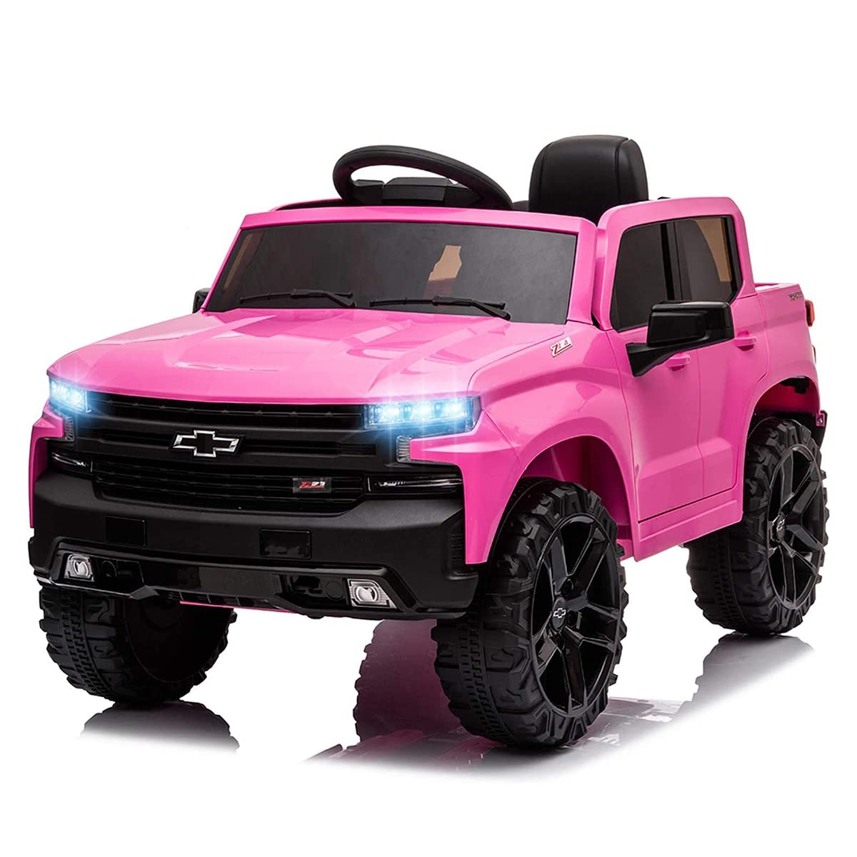 NT83956 Chevrolet Silverado 12V Kids Electric Ride On Truck Car with Remote Control - Pink