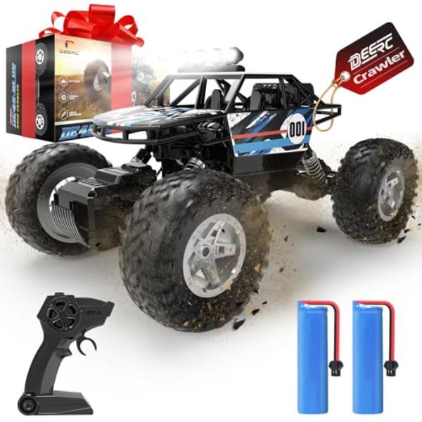 NT84553 DEERC DE45 1-14 Scale Remote Control Truck, Remote Control Car Toys Rock Crawler, 4WD Off Road Monster Truck with Metal Shell