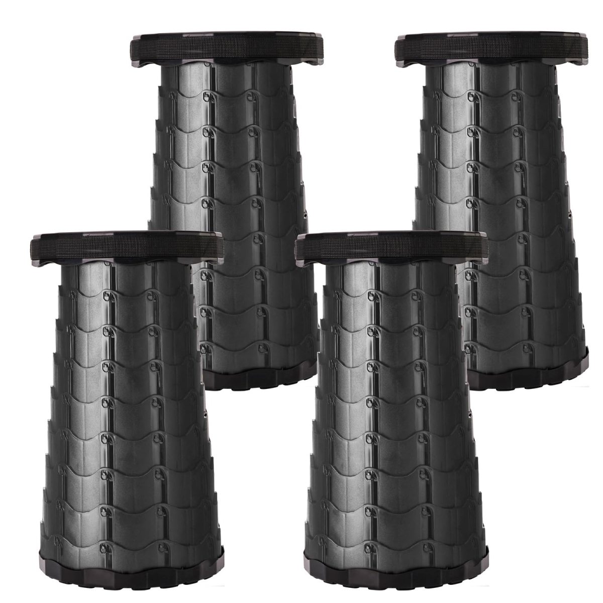 NT84575 Upgraded Foldable Stool, Portable Collapsible Stool for Fishing, Hiking, BBQ, Parties - Black