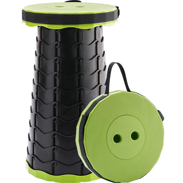 NT84579 Upgraded Foldable Stool, Portable Collapsible Stool for Outdoor Activities - Olive Green