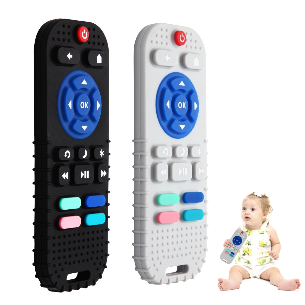 NT84728 Hooku Silicone Teething Toys for Babies Sensory - Pack of 2