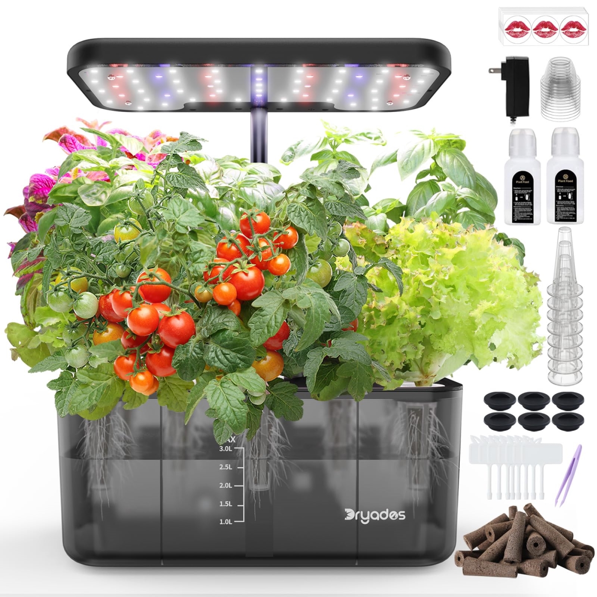 NT84933 Hydroponics Growing System Indoor Garden, 8 Pods Herb Garden Kit with LED Grow Light & Smart Water Pump