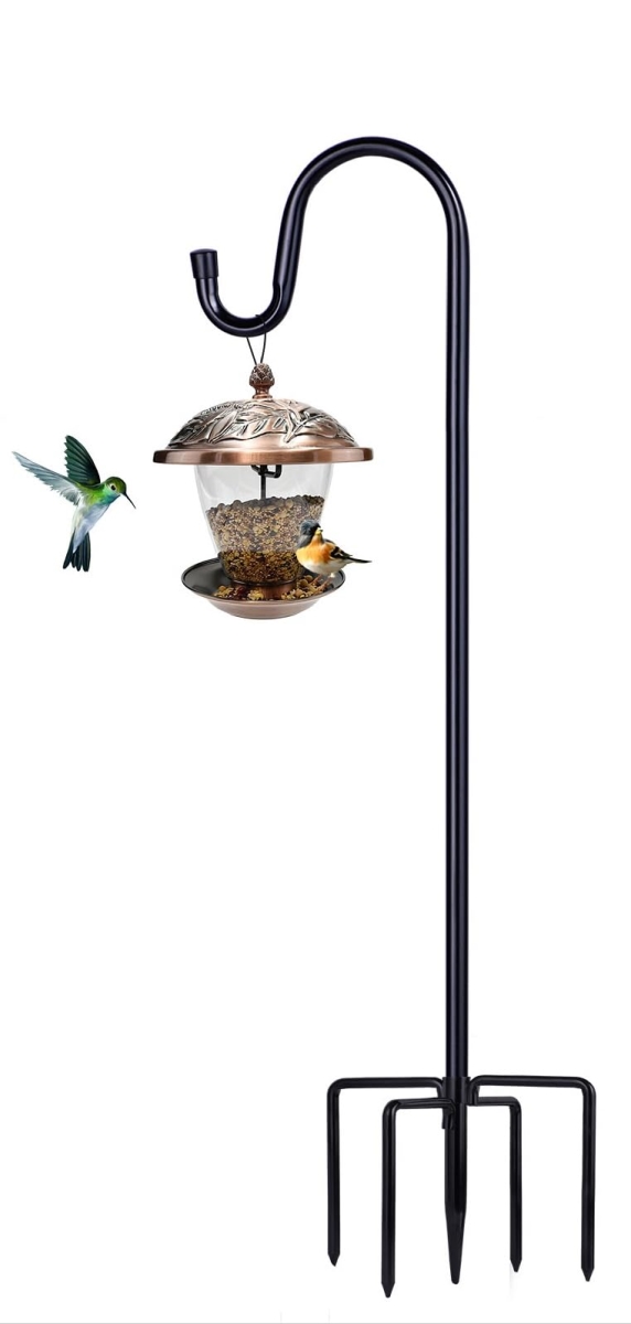 NT84965 Shepherd Hooks for Outdoor, 62 in. Bird Feeder Pole with 5 Prongs Base