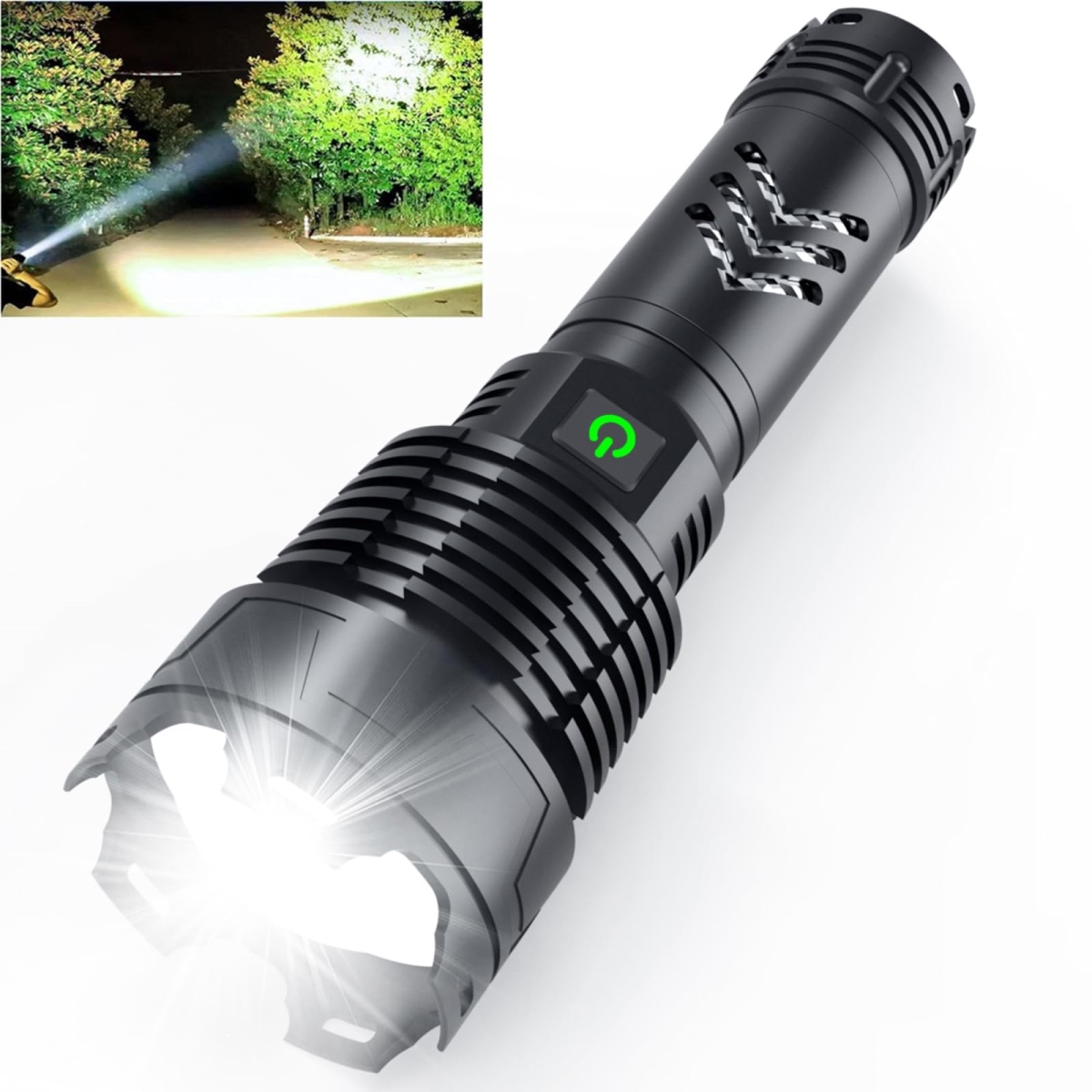 NT84970 Alifa Rechargeable Flashlights, LED Super Bright, 5 Mode Zoomable Tactical, Waterproof, 24H Long Life