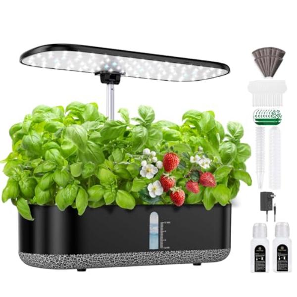 NT85130 Large Hydroponics Growing System 14 Pods, Indoor Herb Garden with LED Grow Light, 5L Water Tank