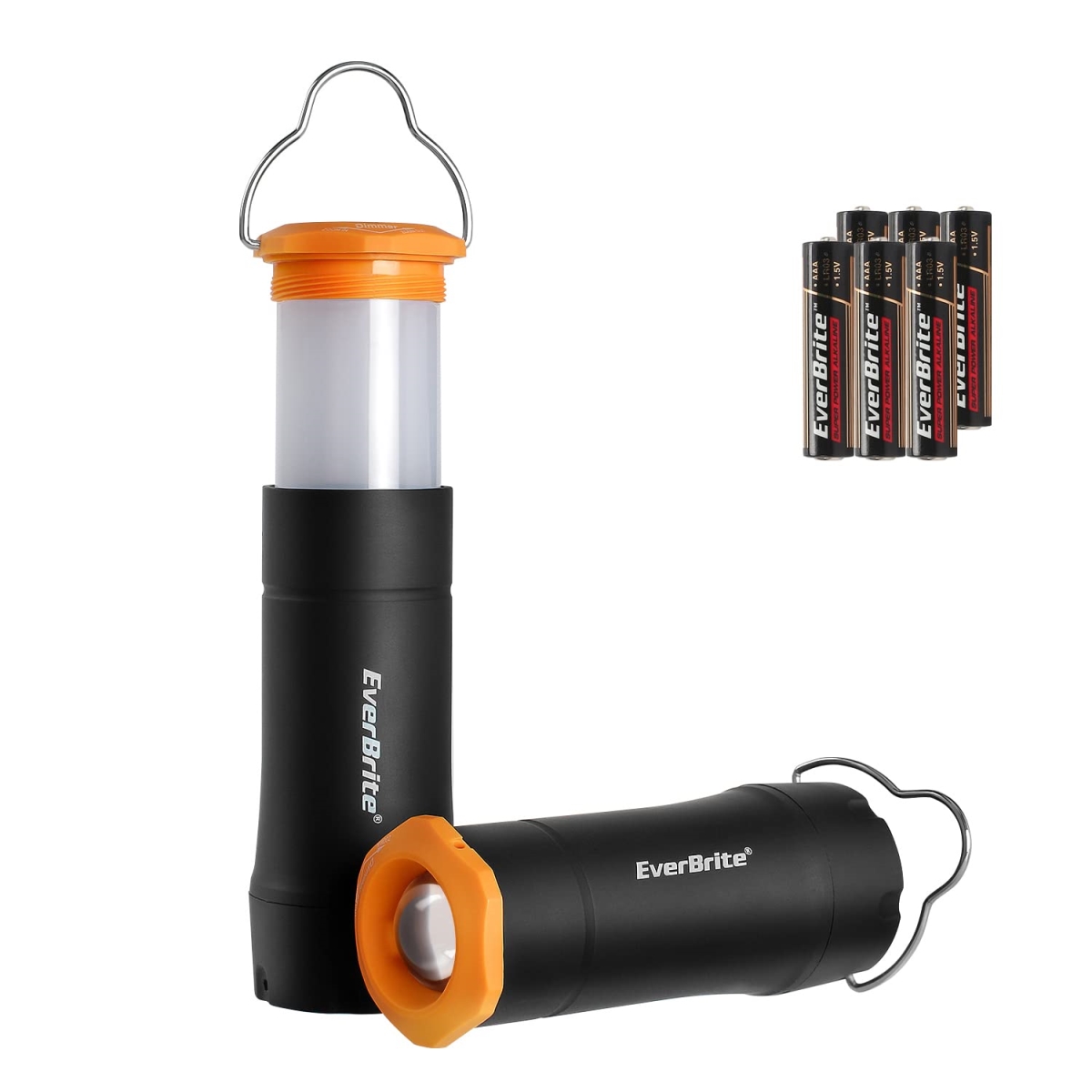 NT85259 EverBrite 2-in-1 Mini Lanterns & Flashlights with 3-Modes Portable Outdoor LED Zoomable Torches - Pack of 2