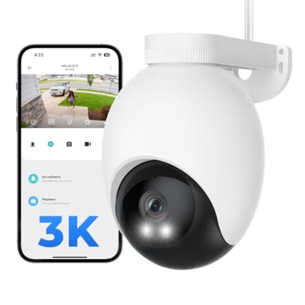 NT85334 IMILAB EC6 3K Plug-in Outdoor Security Camera with Spotlight & 360 Deg Rotating Surveillance