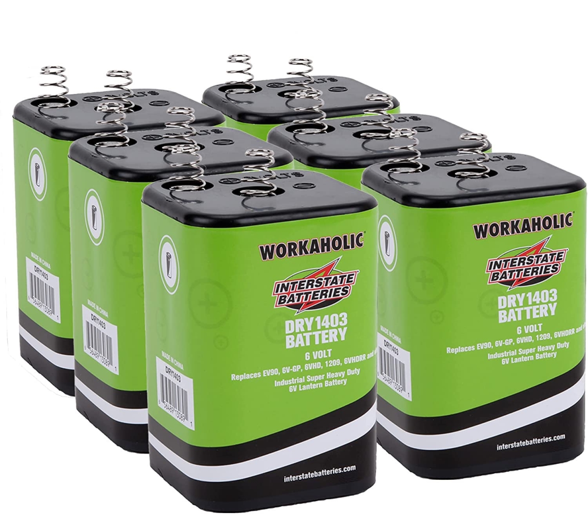 NT85413 7000 mAh Interstate Batteries 6V HD Lantern Flashlights Battery - Pack of 6