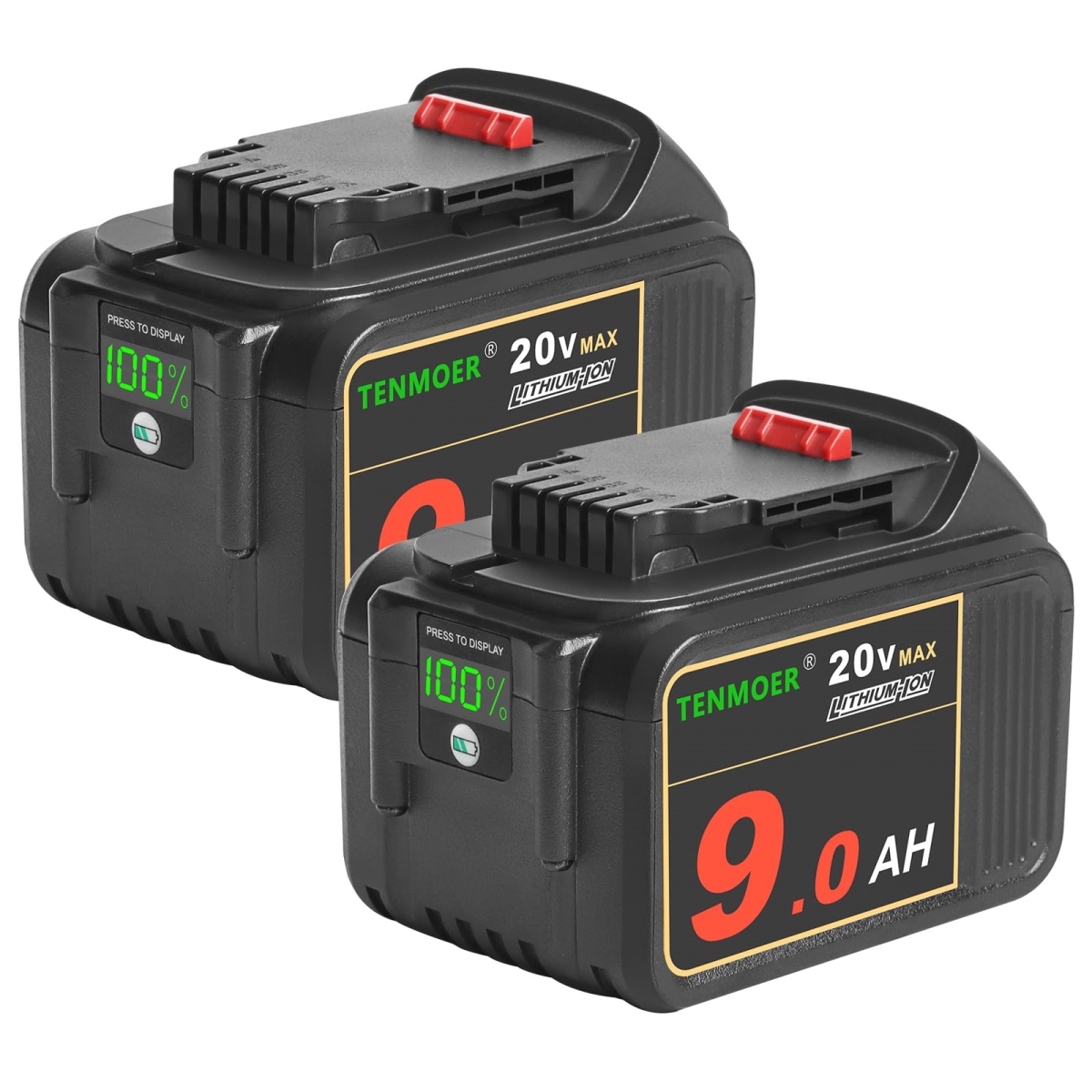 NT85661 DCB200 20V 9.0Ah Replacement Battery for Dewalt 20V Cordless Tools - Pack of 2