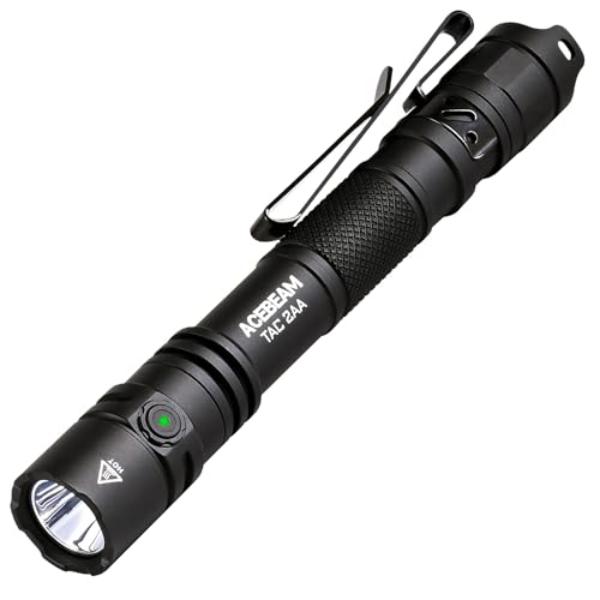 NT86077 ACEBEAM TAC 2AA EDC Tactical Dual Modes Rechargeable Flashlights, 1600 Lumens - Dual Switch Pocket LED