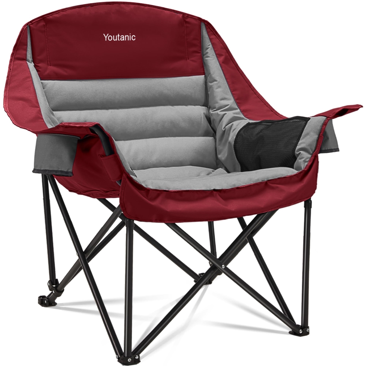 NT86151 Oversized Camping Chair, Portable Folding with Side Pocket, Cup Holder, Carry Bag, Heavy Duty, Up to 400 lbs, Style 3