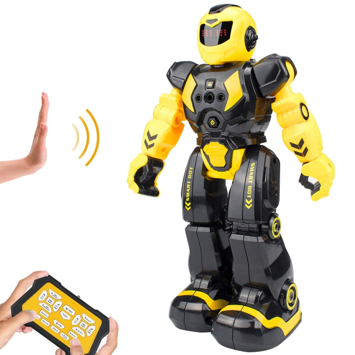 NT86334 Remote Control Robot for Kids - Intelligent Programmable Toys with Infrared Controller & Gesture Sensing - Yellow