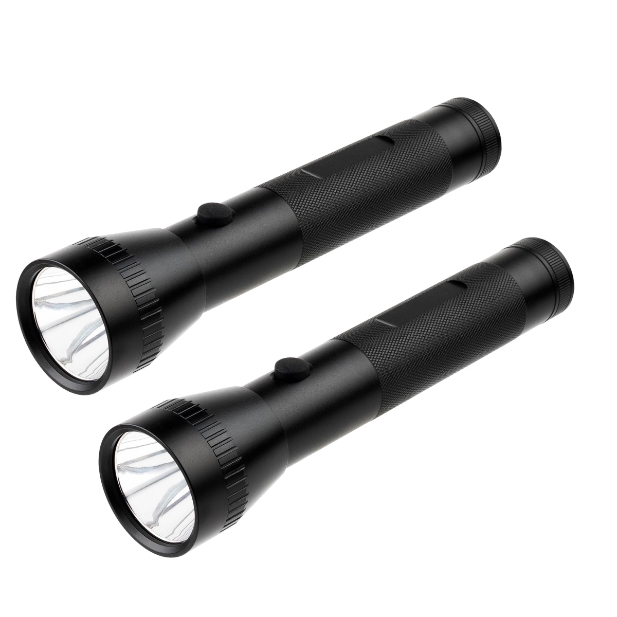 NT86661 KunHe 2D Cell Battery Flashlights, High Lumens, Aluminum, Heavy Duty - Pack of 2