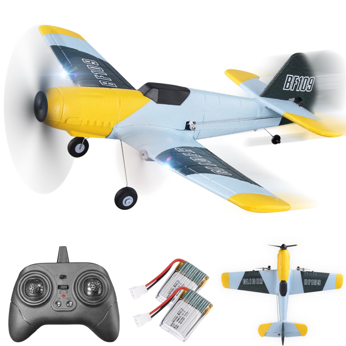 NT87321 BEZGAR 3 Channel Remote Control Plane with 6-axis Gyro Remote Control & LED Navigation Lights