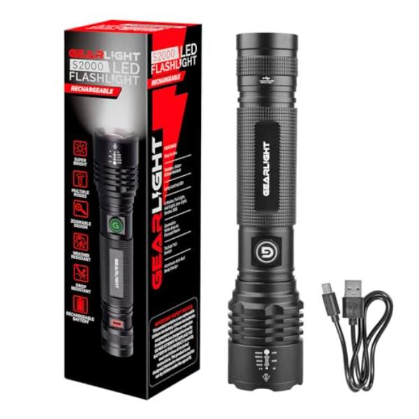 NT87413 GearLight S2000 LED Rechargeable Flashlights High Lumens