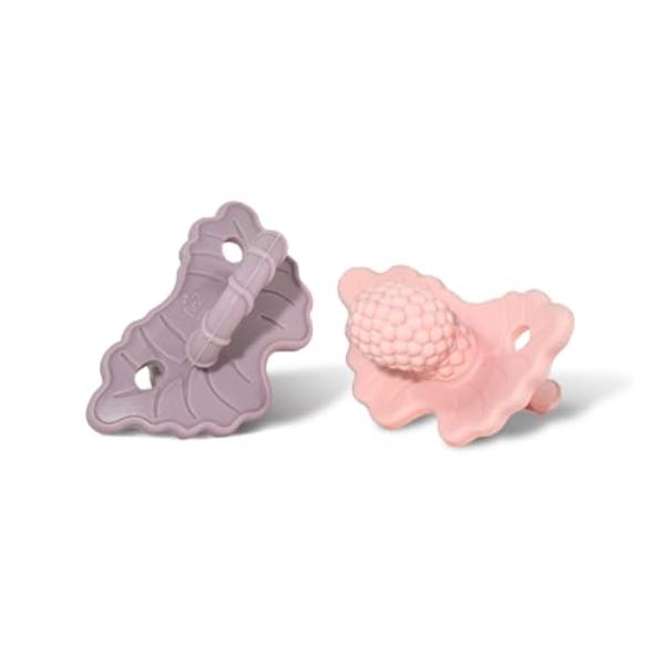 NT87523 RaZbaby Silicone Teether Pacifier, Lavender & Pink - Pack of 2