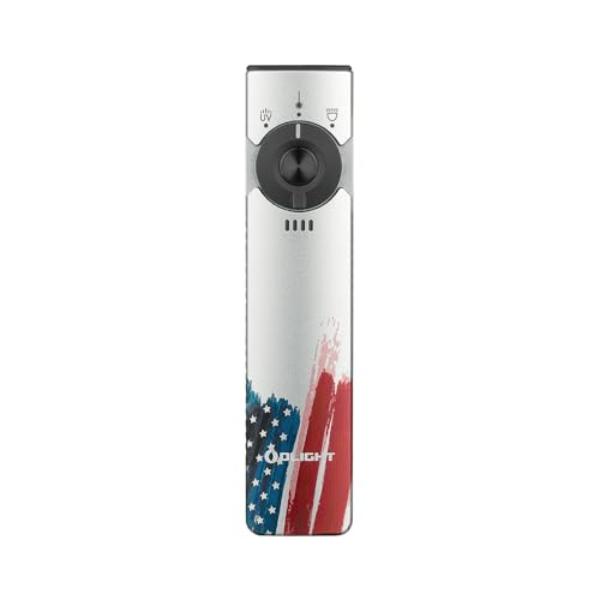 NT87600 OLIGHT Arkfeld Pro Rechargeable EDC Flat Flashlights, 1300 Lumens, Stars & Stripes Edition CW