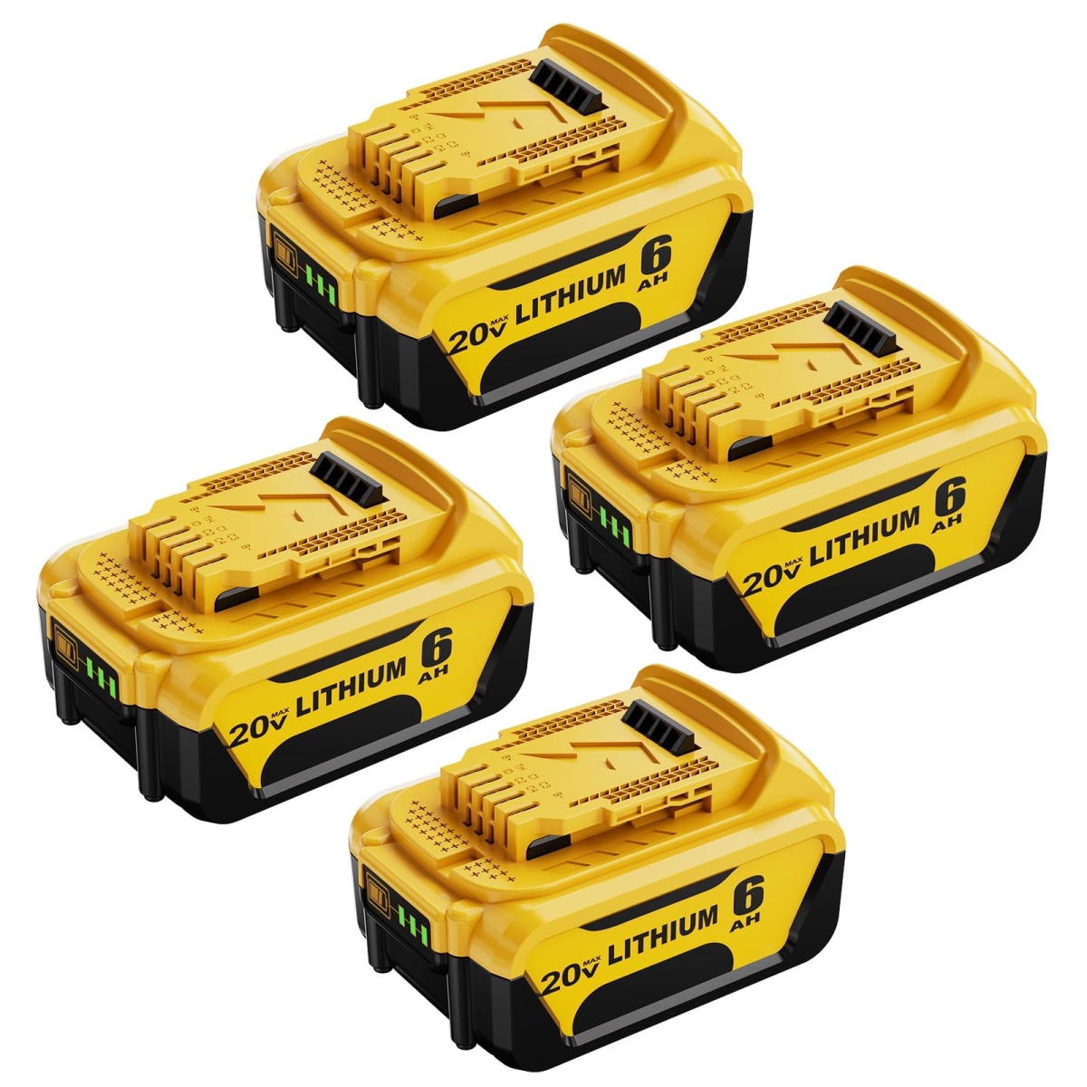NT87642 Replacement for Dewalt 20V MAX Battery 6.0 Ah - Pack of 4