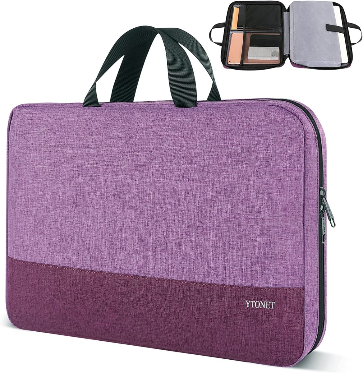 NT87665 15.6 in. Ytonet Laptop Sleeve Case, Water Resistant with Handle, Compatible with HP Dell Lenovo Asus, Purple