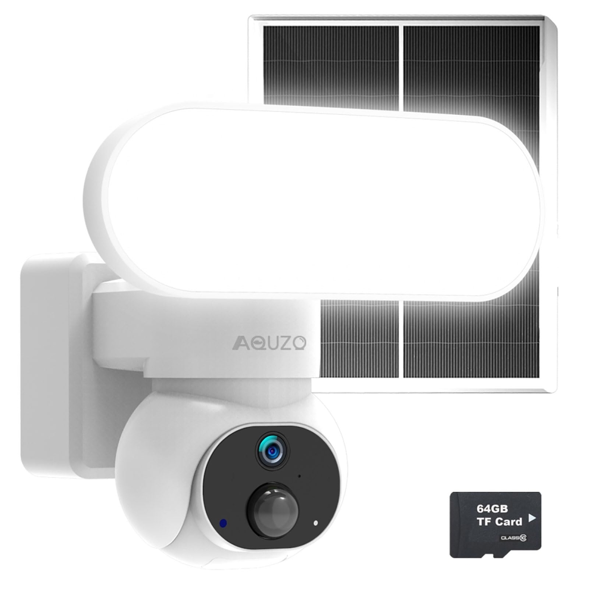 NT88093 Solar-Powered Floodlight Security Camera with Battery, 1500LM Spotlight 2K 360 Deg PTZ Wireless Outdoor