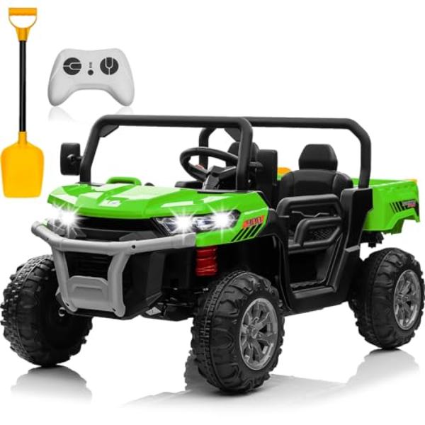 NT88149 24V 4WD Ride On Car, 2 Seater Dump Truck with 4X200W Motor, Bluetooth Music, LED Light, Red