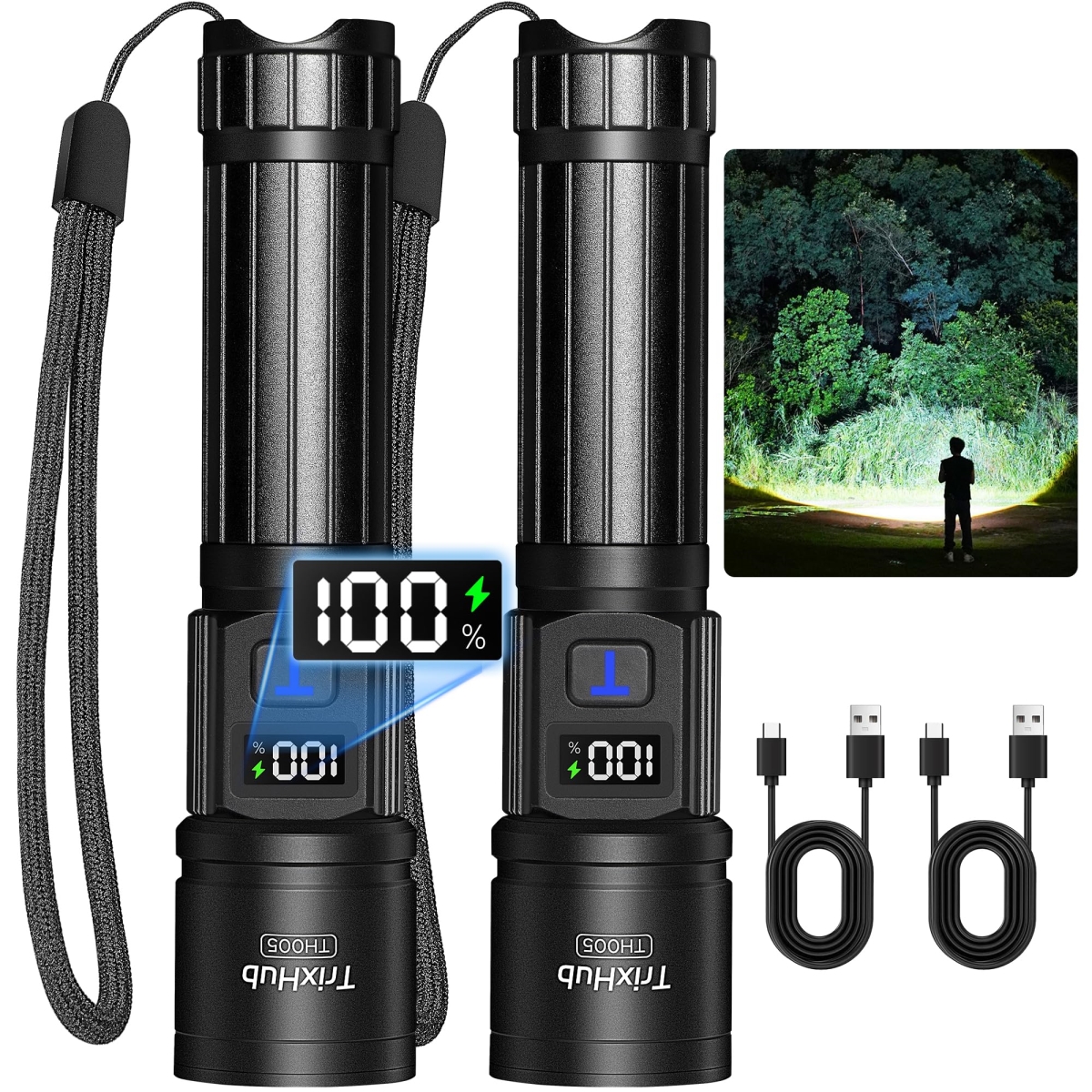 NT84309 Rechargeable High Lumens Flashlights with LCD-Display