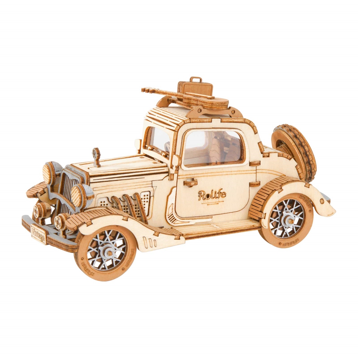 NT84327 Rolife 3D Wooden Puzzle Retro Car Model - Collectibles Wooden Model Kits for Adults