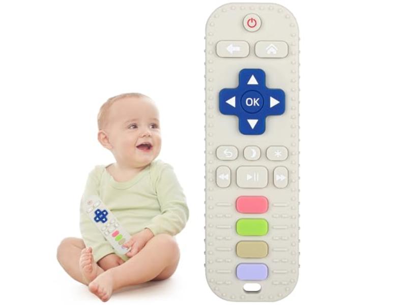NT84541 Chuya Silicone Baby Teether Toys TV Remote Control Shape for Babies 3 Plus Months - White