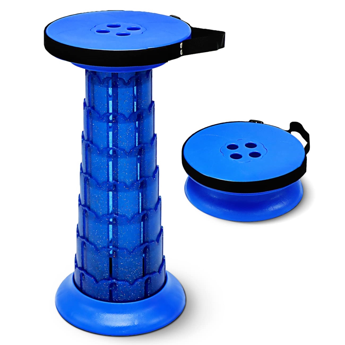 NT84612 Adjustable Retractable Portable Collapsible Folding Stool for Adults, 770 lbs Capacity, Blue
