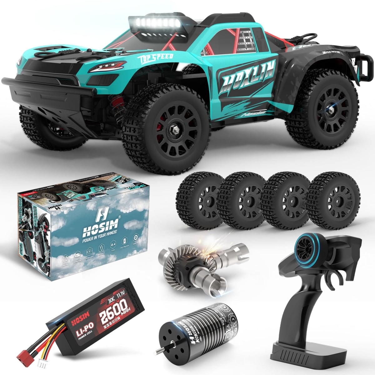 NT84668 Hosim 1-14 Scale Brushless Remote Control Car 50 MPH, MOXLIN Remote Control 4x4 All Terrain Off Road Electric Monster Truck