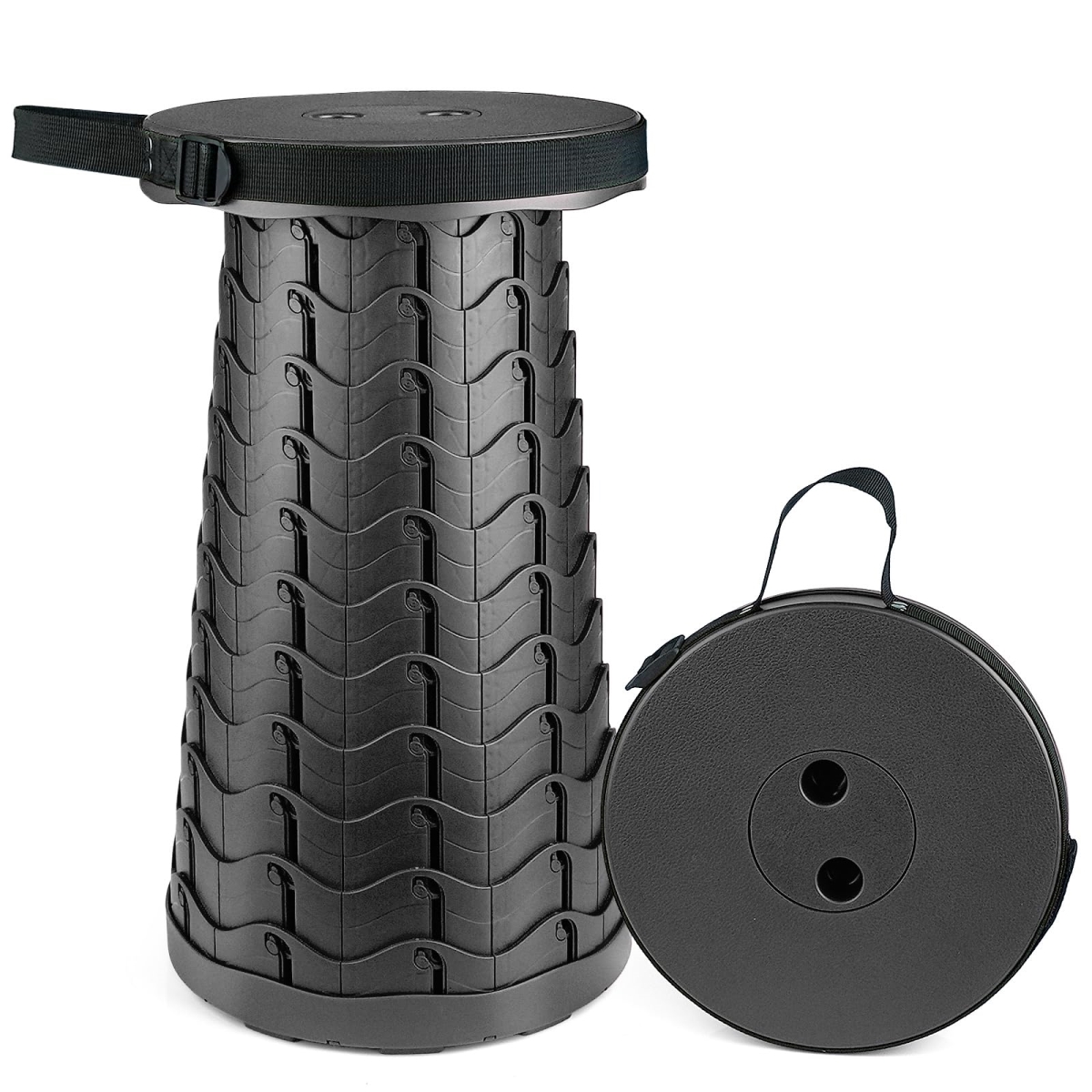 NT84898 Hesanzol Portable Telescoping Stool, Retractable Folding Stool for Camping & Garden, Fishing, Hiking, Travel, BBQ