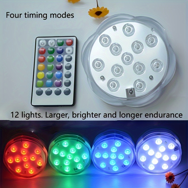 NT30949 Waterproof Dive 12 Lights Remote Control Waterproof Multi Color Diving LED Lights Underwater Night Lights