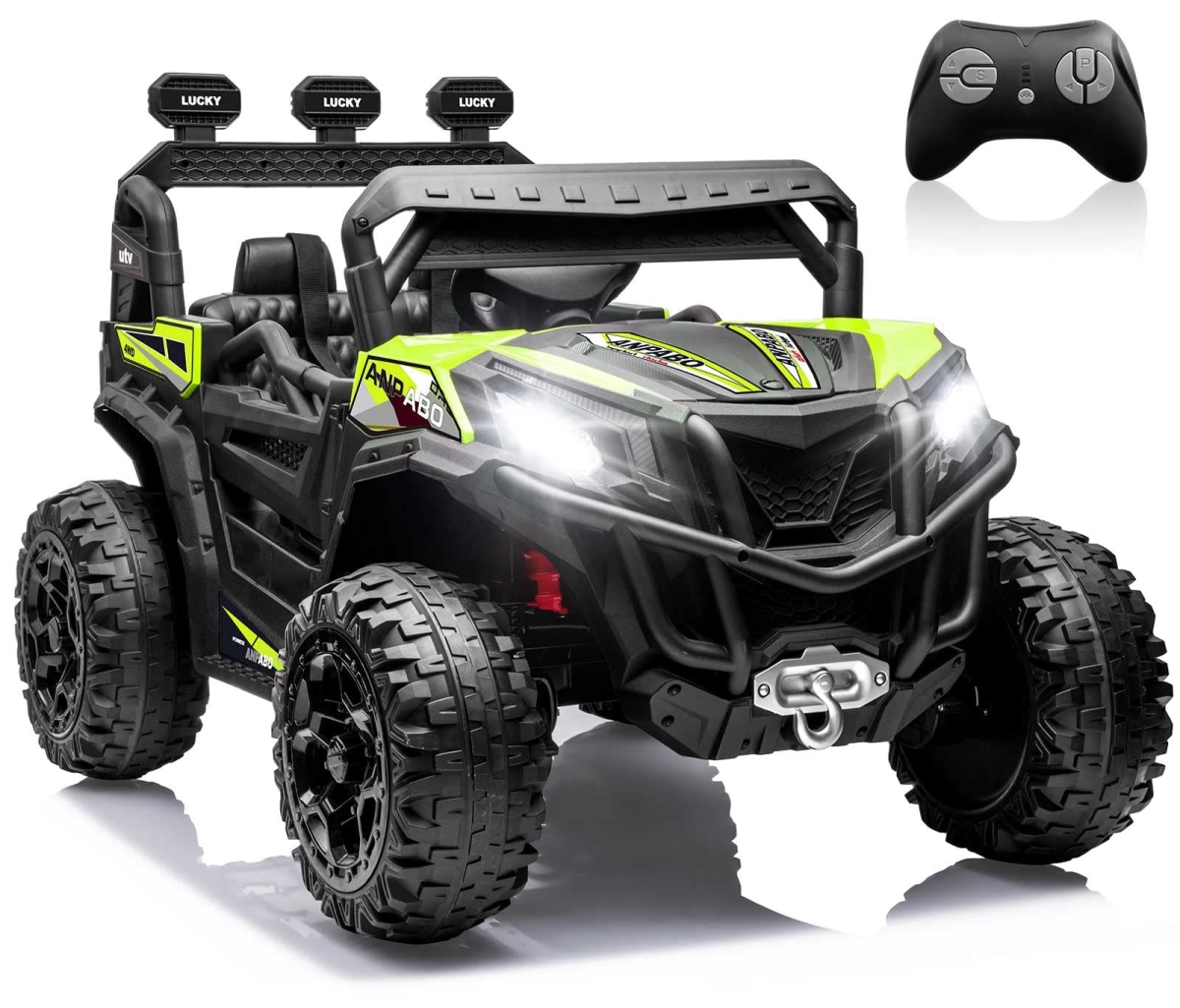 NT85359 ANPABO 24V 4WD Ride On Car Truck with Remote Control, Switchable Kids UTV