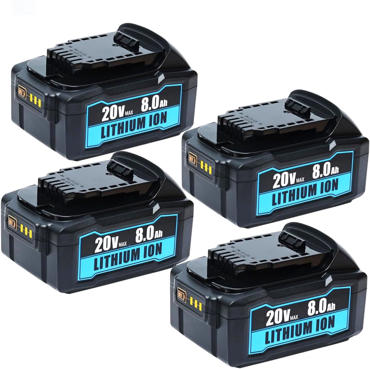 NT85426 8.0Ah Replacement for Dewalt 20V Max Battery Lithium Compatible with DCD-DCF-DCG Series Power Tools - Pack of 4