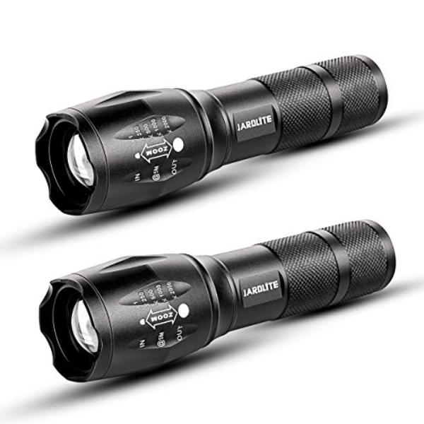NT85473 LED Emergency Handheld Flashlights, Adjustable Focus, Water Resistant - 5 Modes - Pack of 2