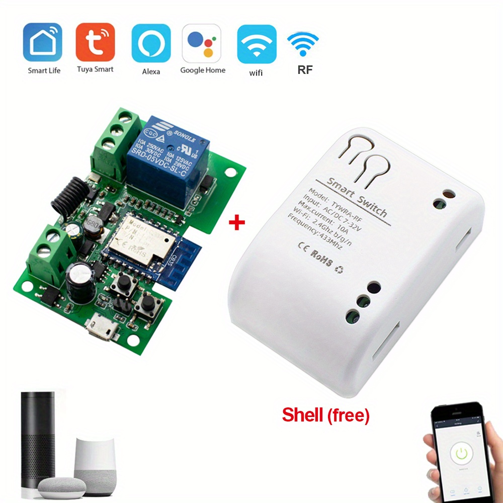 NT30952 Wi-Fi Smart Switch USB 7-32V 1 Channel Tuya Relay Module