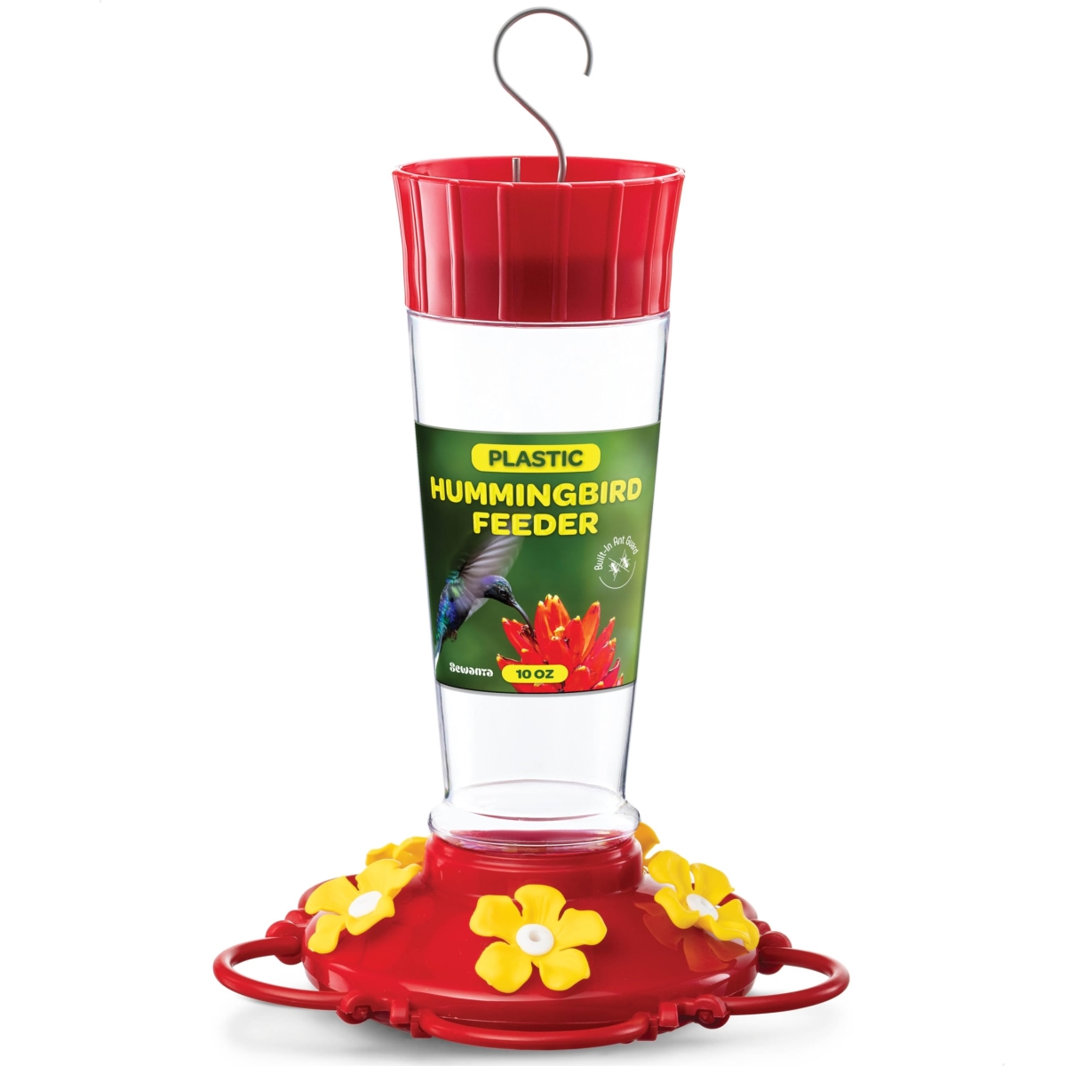 NT85571 Hummingbird Feeder 10 oz Plastic with Circular Perch & 5 Feeding Ports