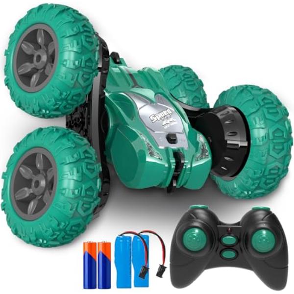 NT85630 Remote Control Car, Remote Control Stunt Double Sided 360 Deg Rolling Rotating Cars, High Speed Off Road Racing Truck - Green