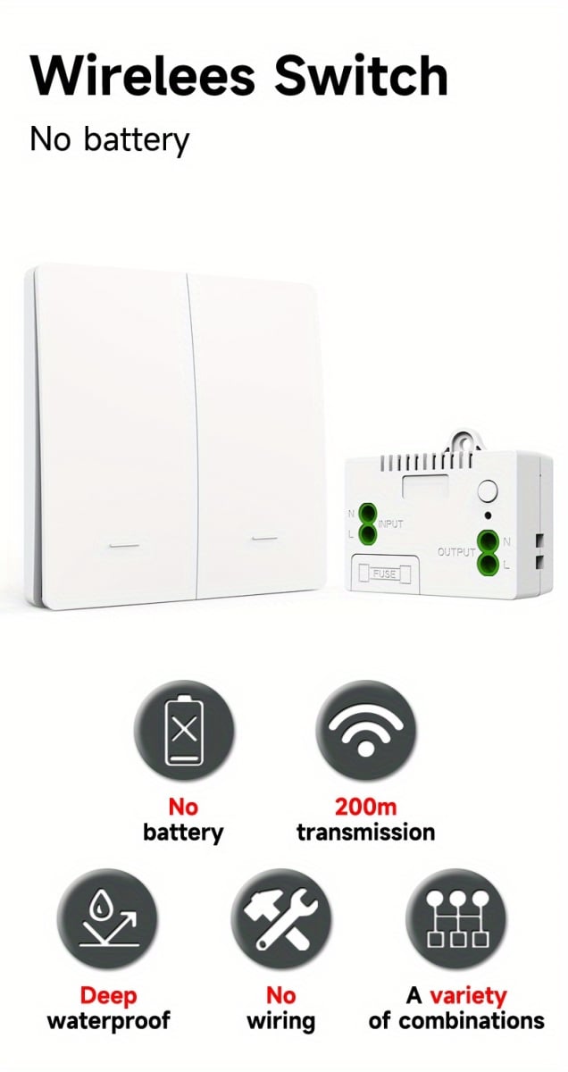 NT30954 Wireless Remote Control Wall Switch