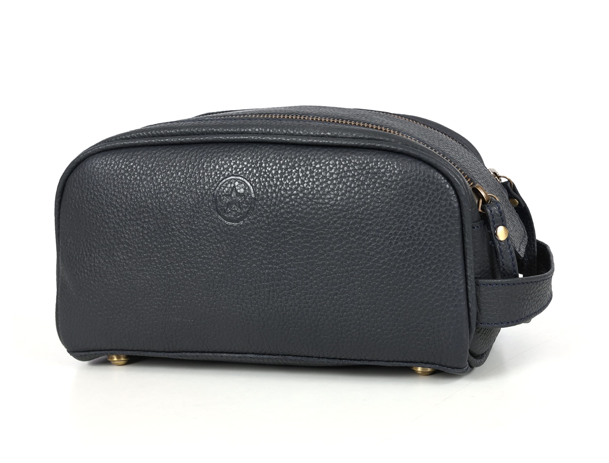NT85955 10 in. Premium Leather Toiletry-Travel Pouch with Waterproof Lining